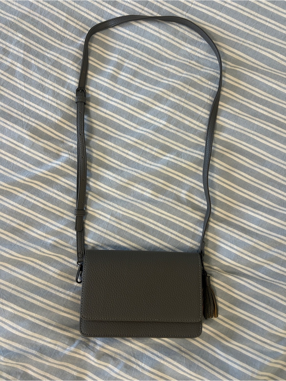 Women’s Grey Crossbody Bag with Tassel